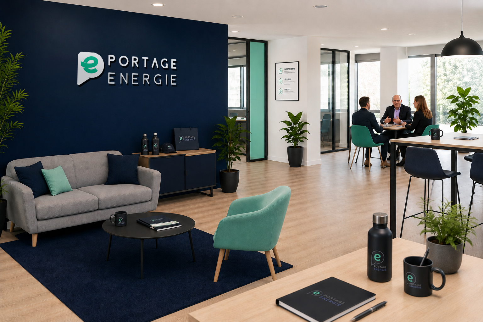 Équipe Portage Energie accompagnant un consultant indépendant